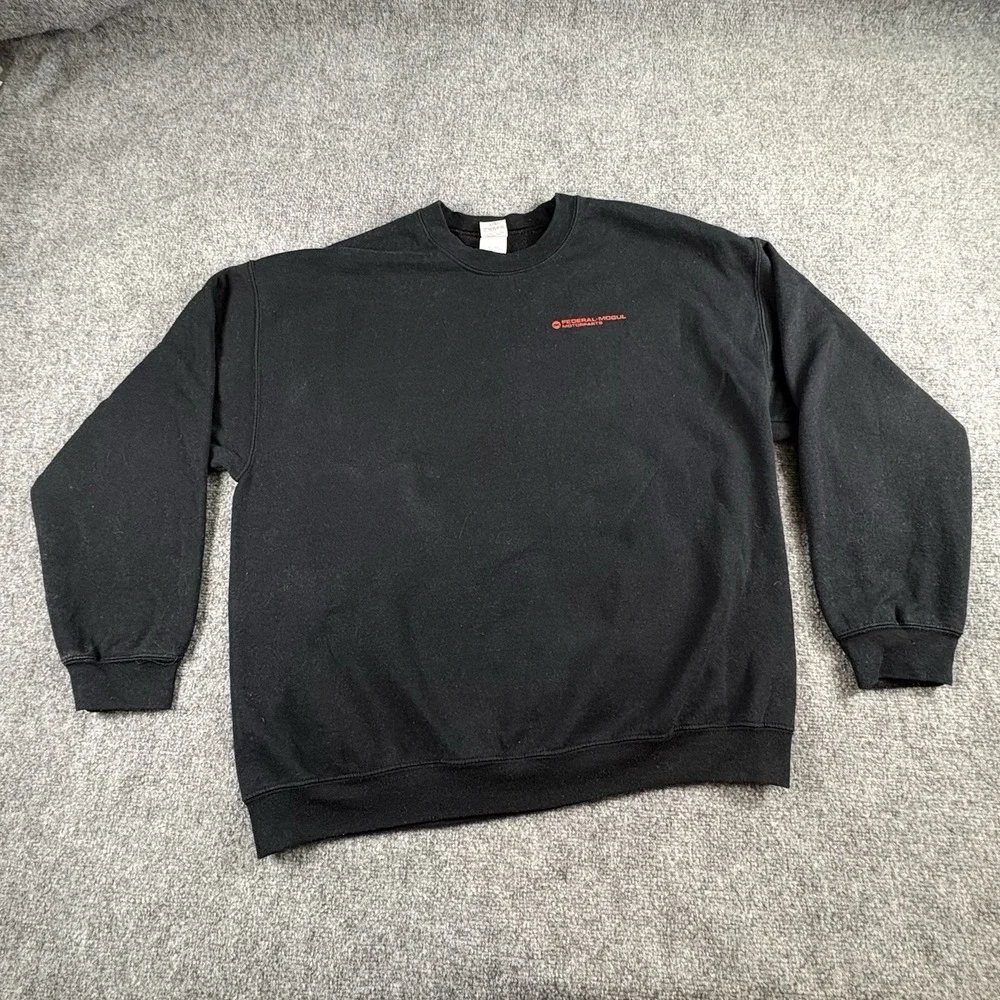 Federal-Mogul‎ Motorparts Sweatshirt Men's XL Black Streetwear Glasgow KY Grunge - Picture 2 of 12